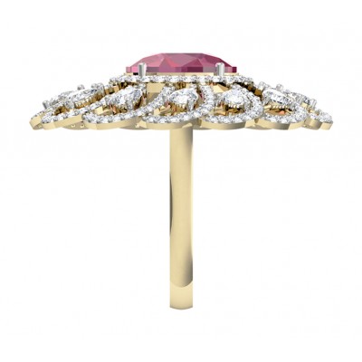 Enticing Ruby Diamond Cocktail Ring